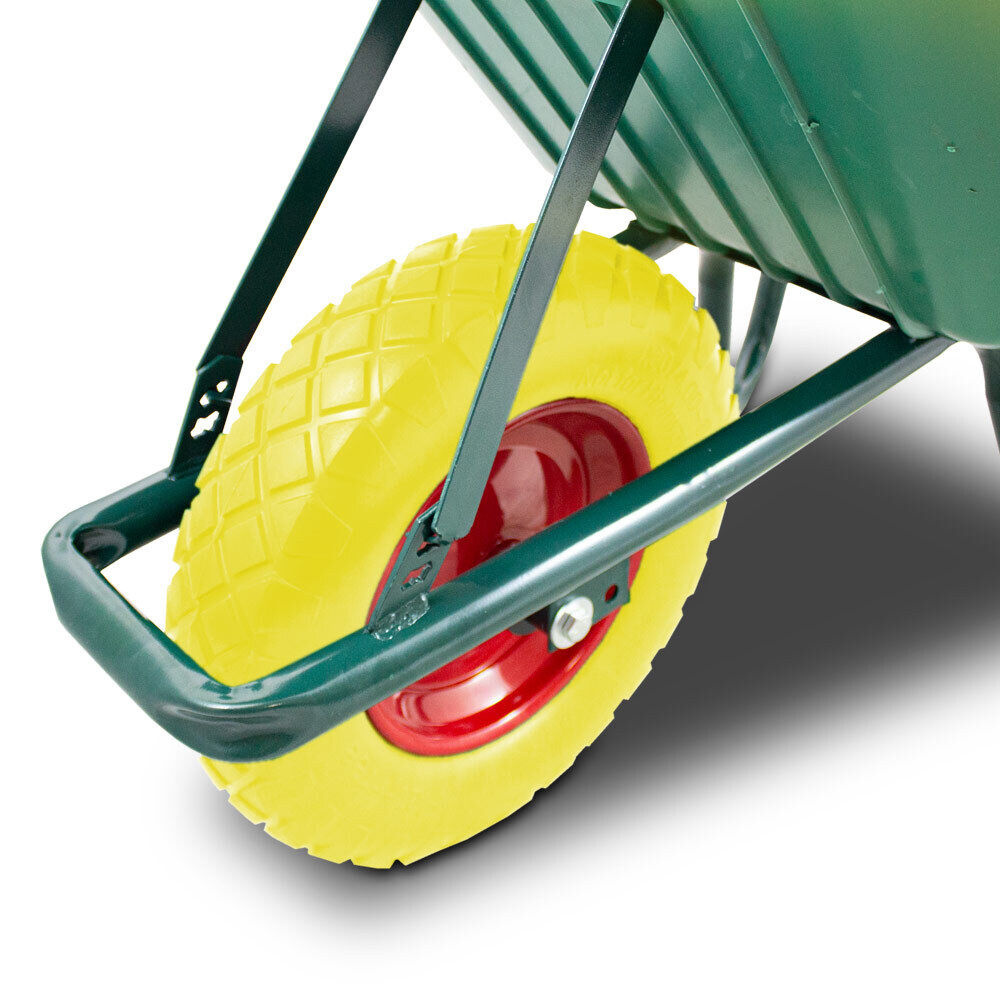 Kolečko zahradní/stavební, jednokolká PU 100L 250kg Mísa PVC Žluté Kolo MS17852